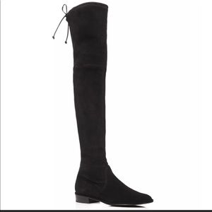 Stuart Weitzman Lowland Black Suede OTK Boots